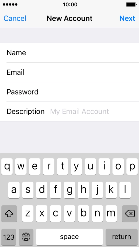 Press Description and key in the required name. Press Description and key in the required name.