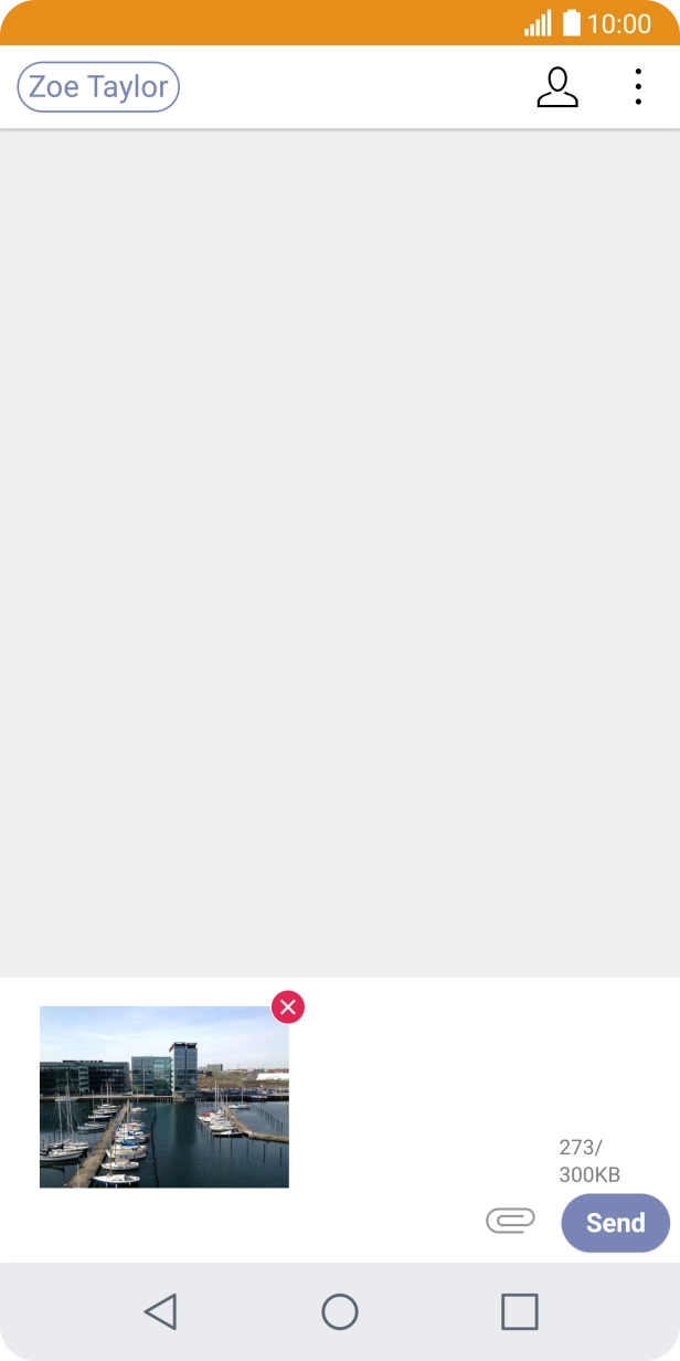 Press the text input field and write the text for your picture message.