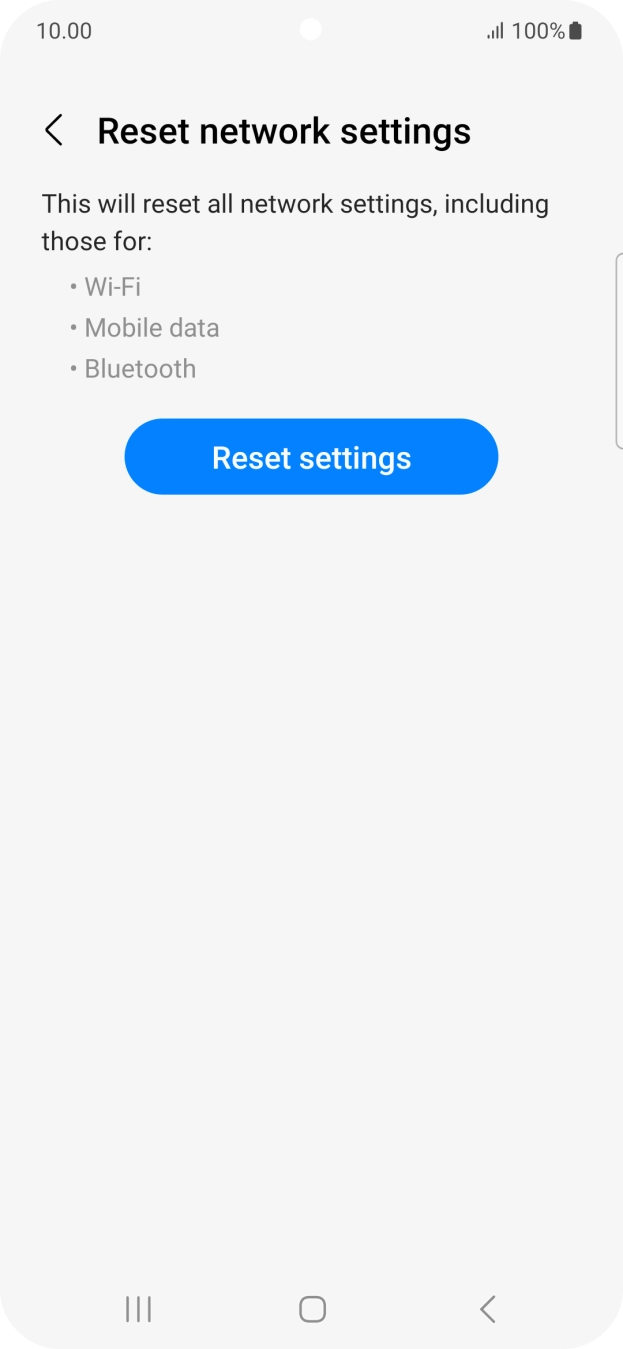 Press Reset settings. Press Reset settings.