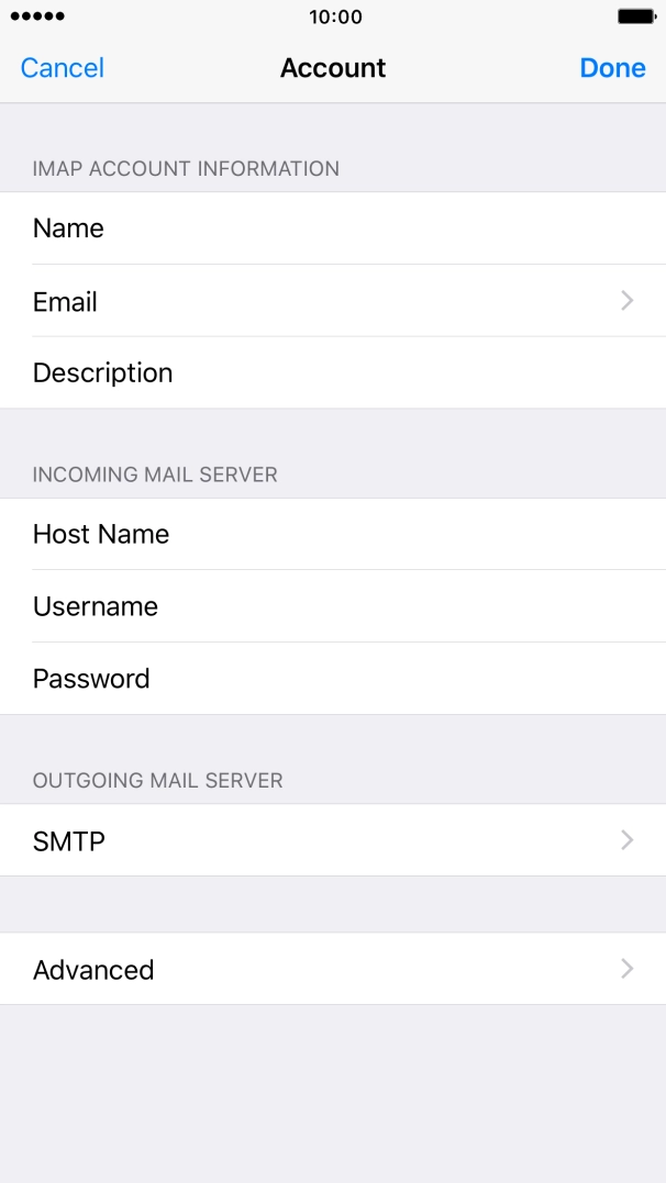 Press SMTP. Press SMTP.