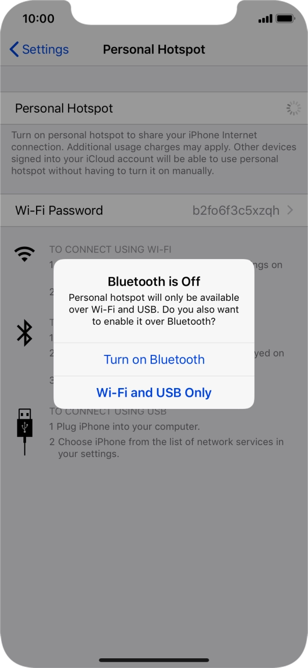 If Wi-Fi is turned on, press Wi-Fi and USB Only. If Wi-Fi is turned on, press Wi-Fi and USB Only.