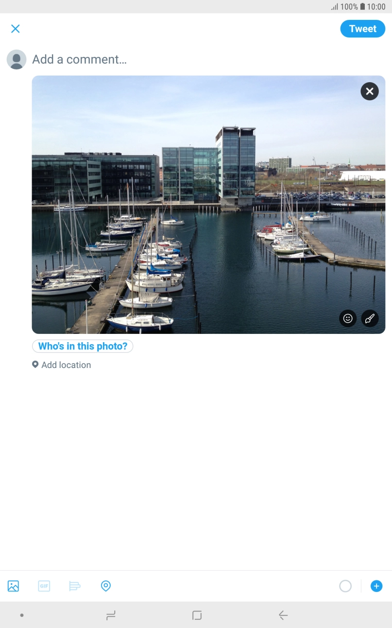 Press the text input field. Press the text input field.