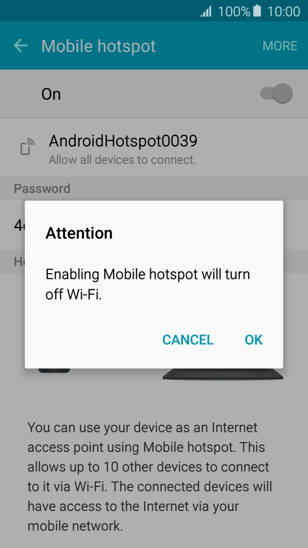 If Wi-Fi is turned on, press OK. If Wi-Fi is turned on, press OK.