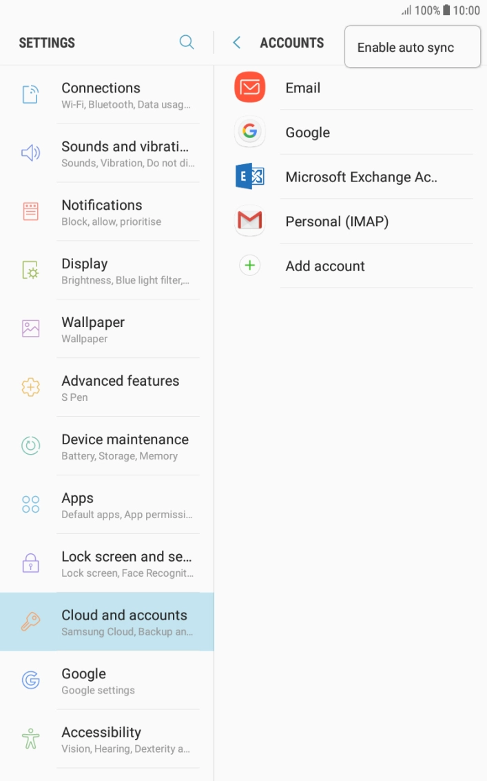 Press Enable auto sync. Press Enable auto sync.