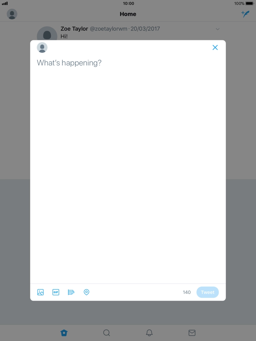 Press the text input field. Press the text input field.