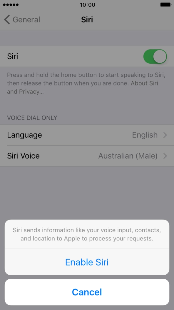 Press Enable Siri. Press Enable Siri.
