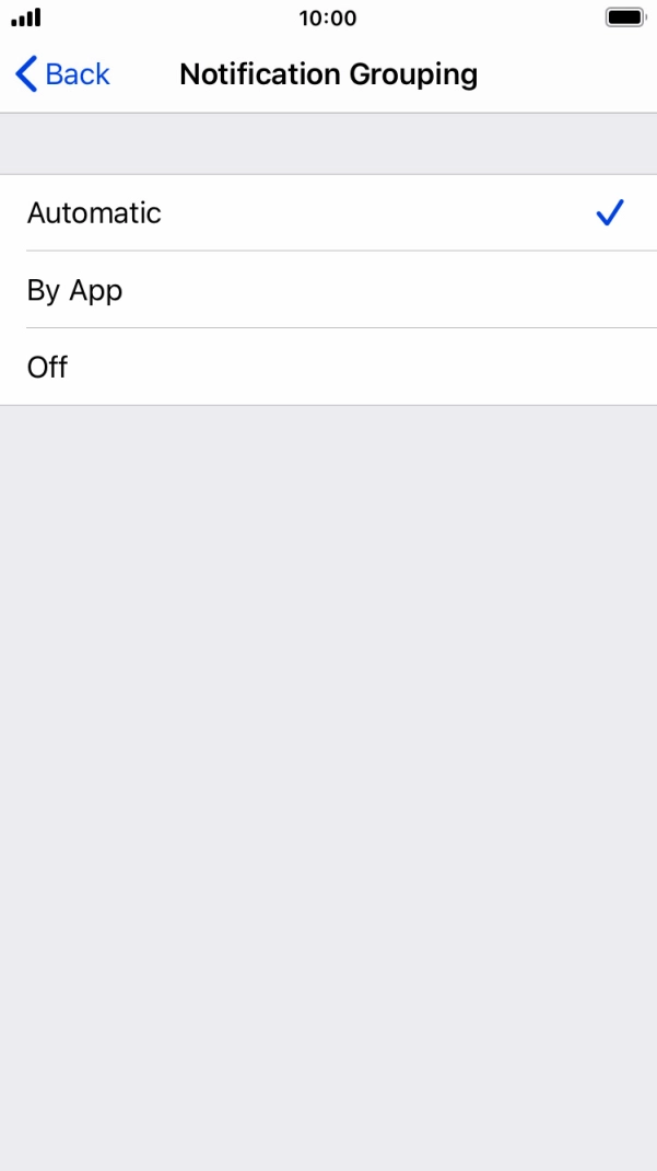 Press the required setting. Press the required setting.