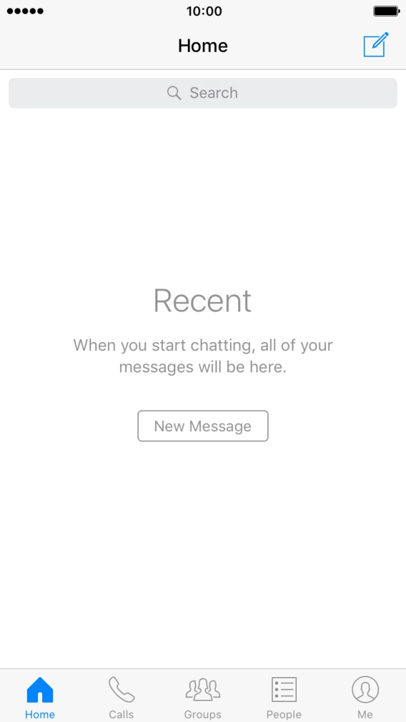 Press the new message icon. Press the new message icon.
