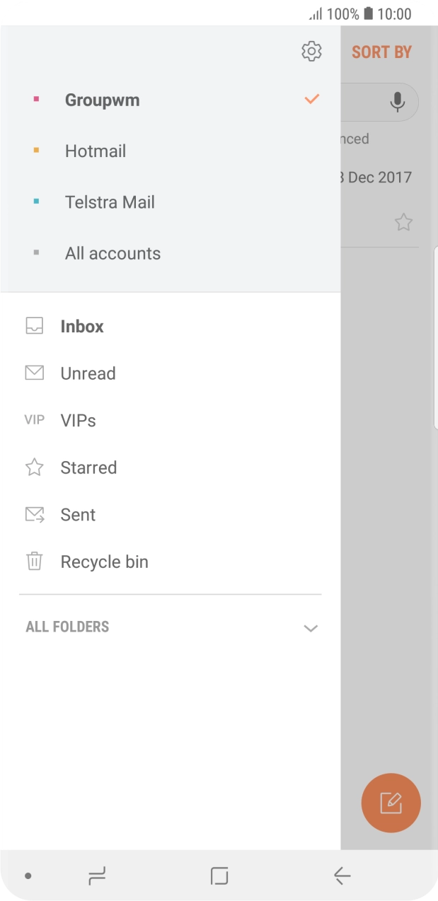 Press the settings icon. Press the settings icon.