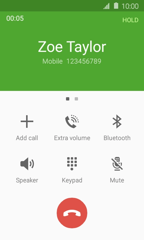 Press the end call icon. Press the end call icon.