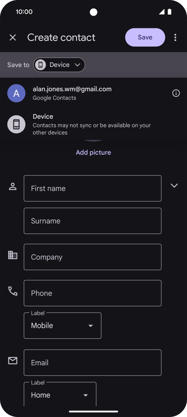 Press the required Google account. Press the required Google account.