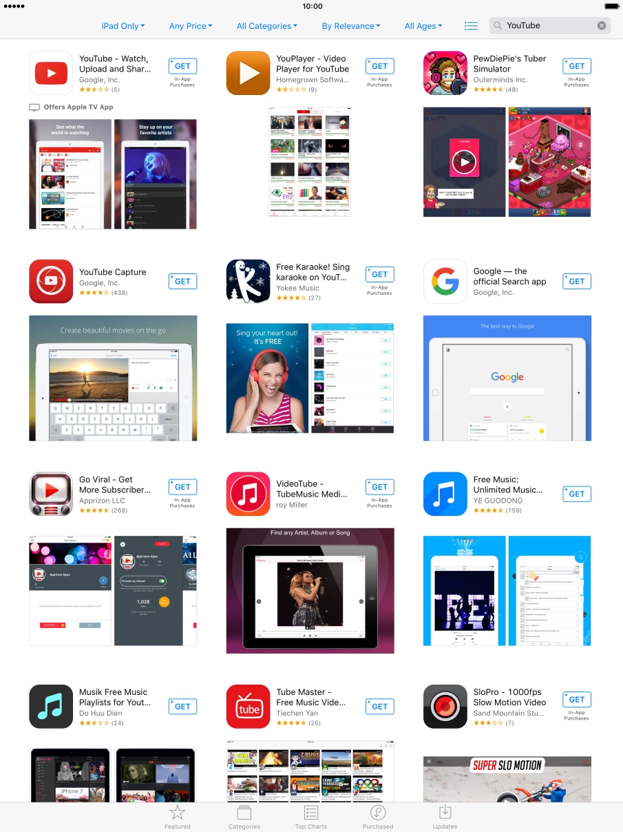 Press YouTube. Press YouTube.