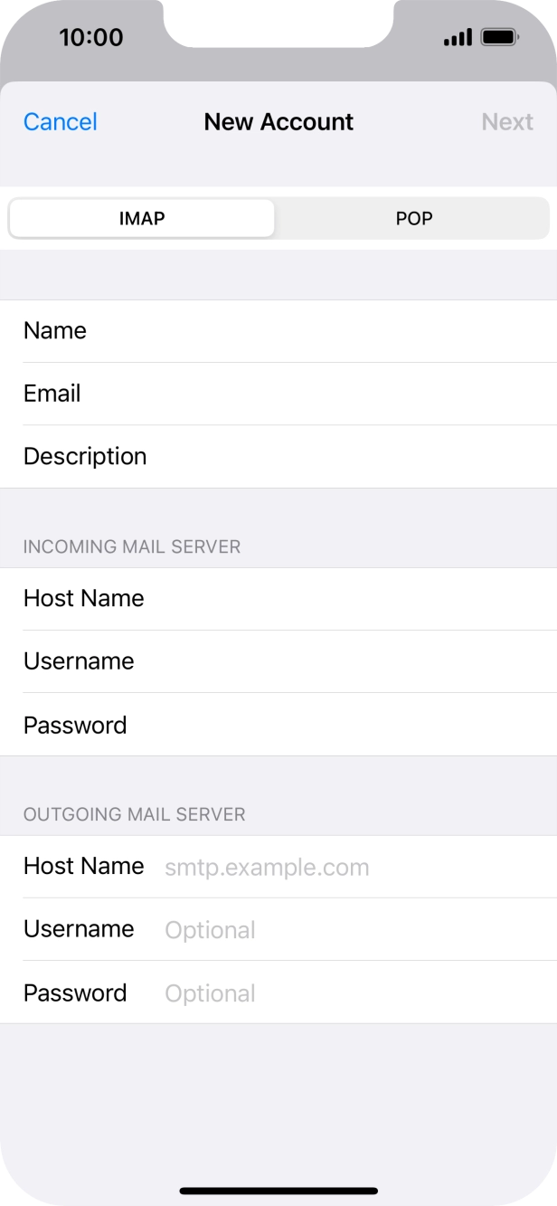 Press Host Name and key in smtp.telstra.com. Press Host Name and key in smtp.telstra.com.