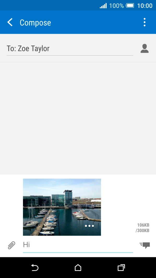 Press the send icon when you've finished your picture message.