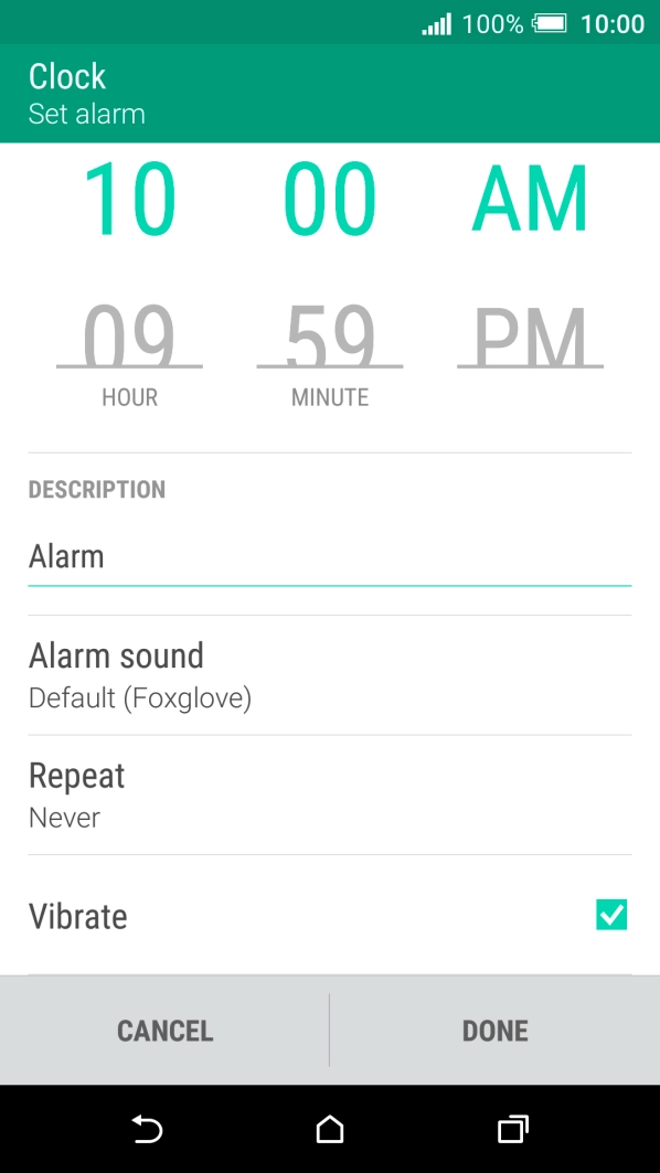 Press Alarm sound.