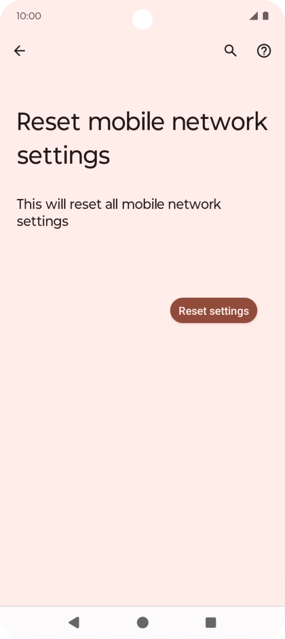 Press Reset settings. Press Reset settings.