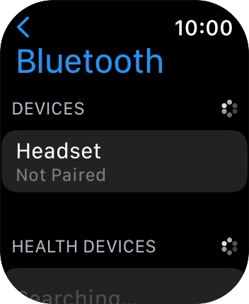 Press the required Bluetooth device. Press the required Bluetooth device.