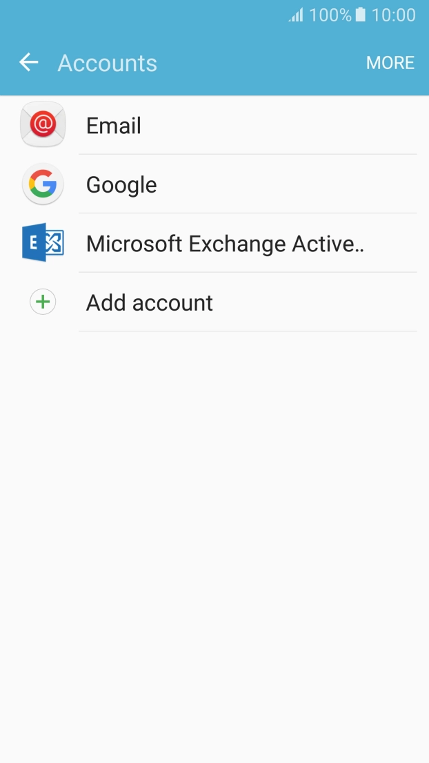 Press Microsoft Exchange ActiveSync. Press Microsoft Exchange ActiveSync.