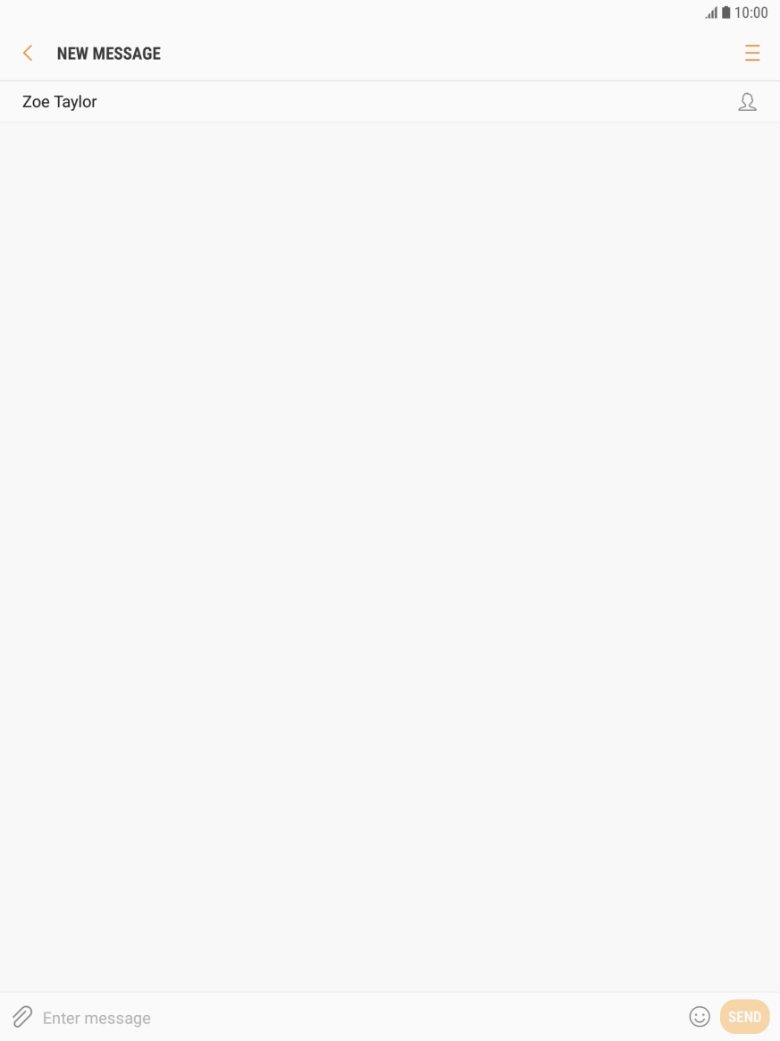 Press the text input field and write the text for your text message. Press the text input field and write the text for your text message.