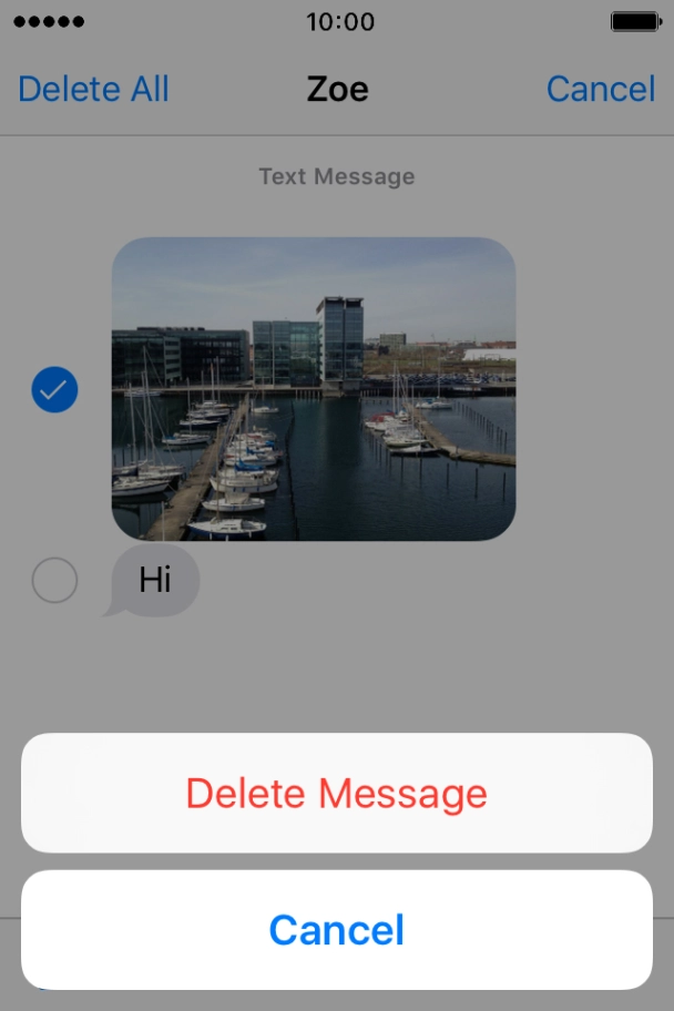 Press Delete Message. Press Delete Message.