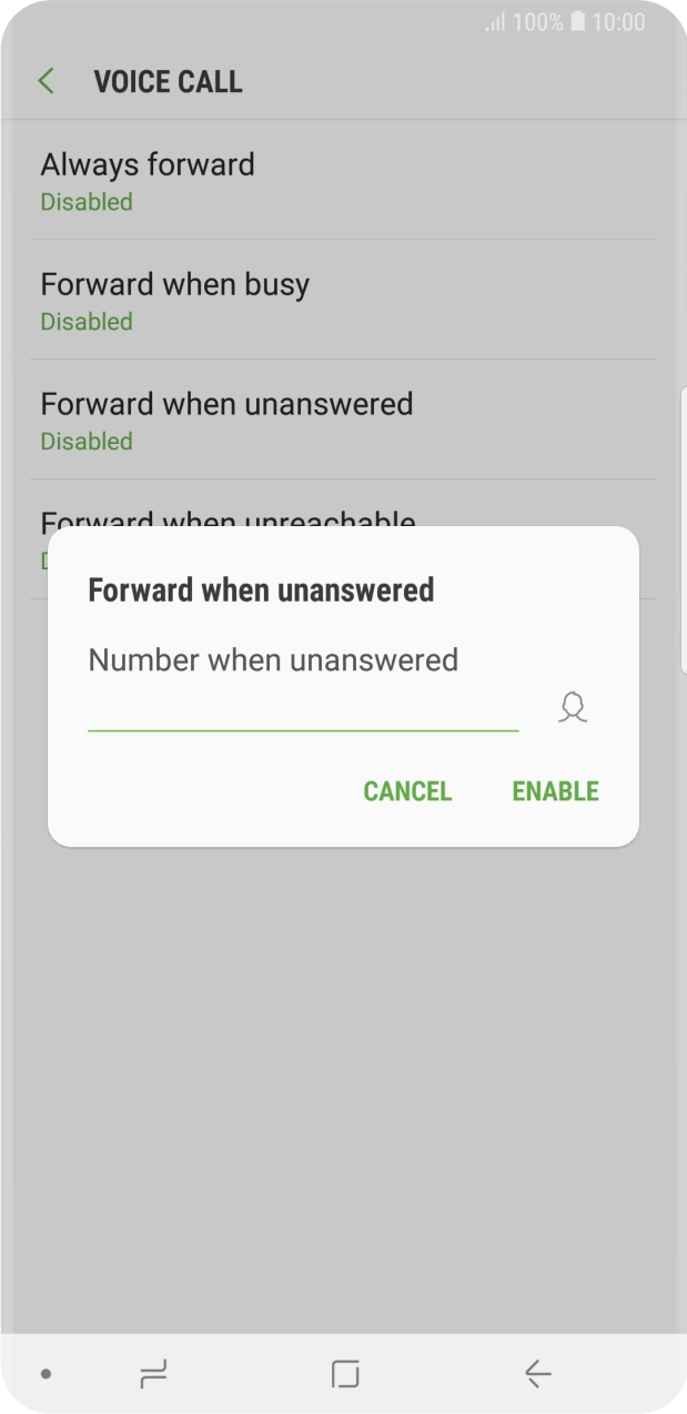 Key in +61101 and press ENABLE.