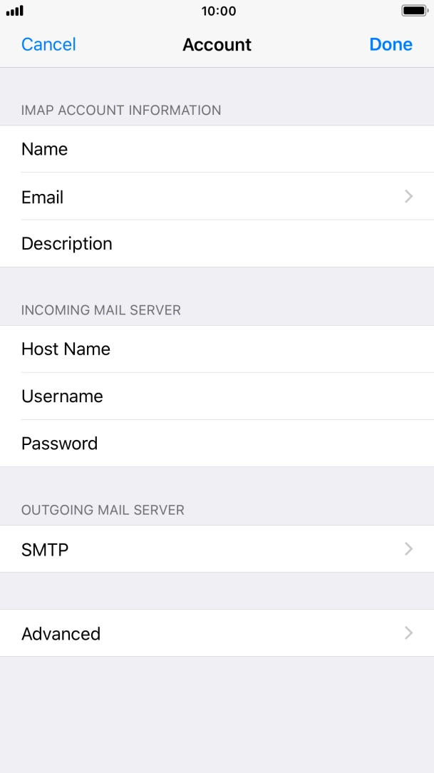 Press SMTP. Press SMTP.
