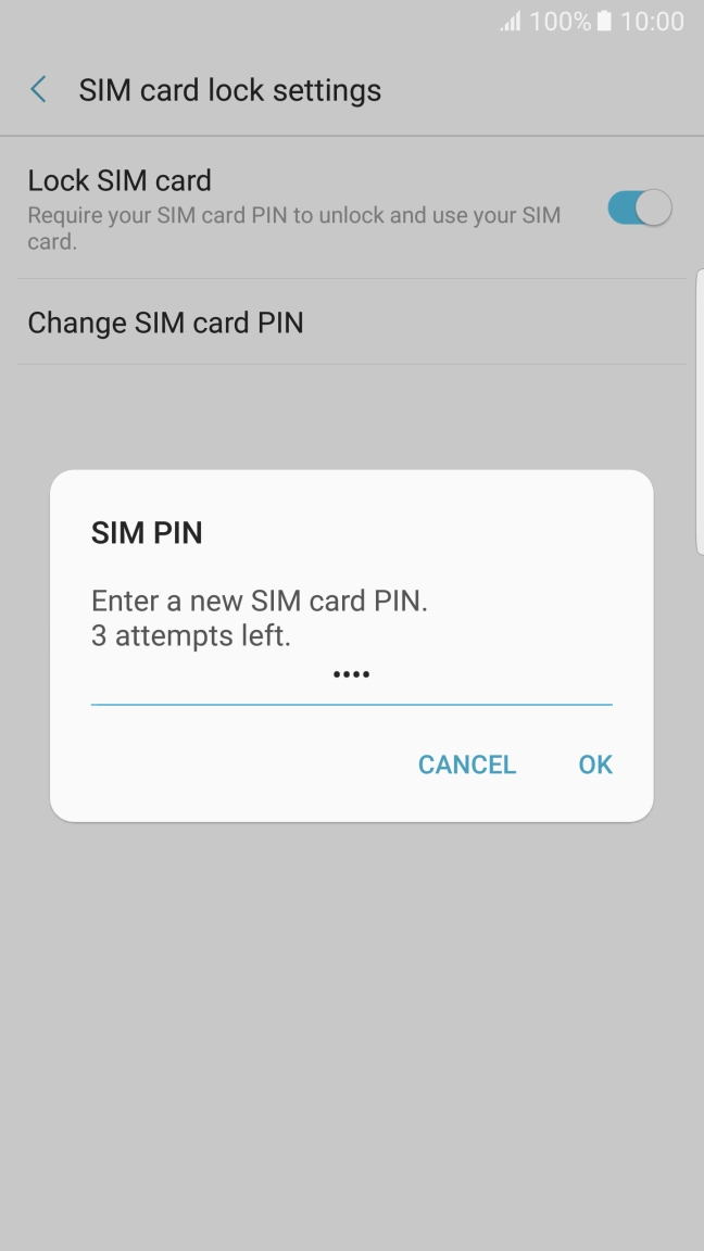Key in a new four-digit PIN and press OK. Key in a new four-digit PIN and press OK.