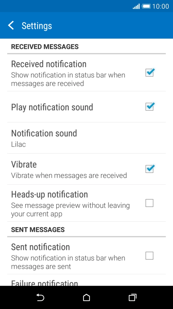 Press Received notification to turn on the function.