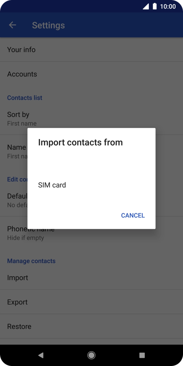 Press SIM card.