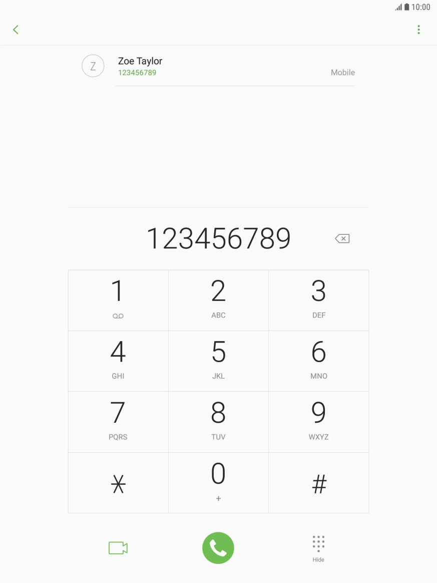 Key in the required number and press the call icon.