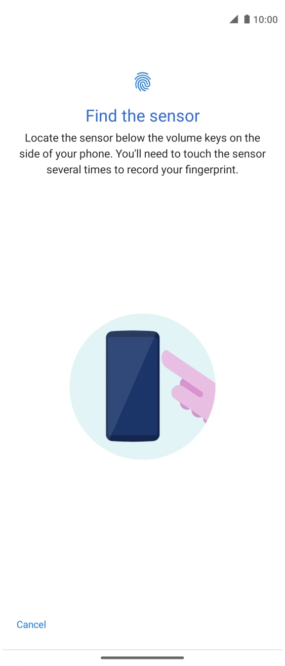 Follow the instructions on the screen to create the phone lock code using your fingerprint. Follow the instructions on the screen to create the phone lock code using your fingerprint.