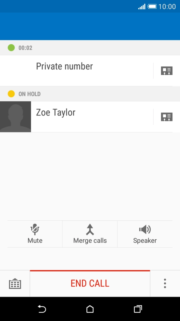 Press the call on hold to activate it.