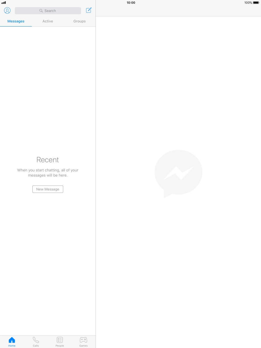 Press the new message icon. Press the new message icon.