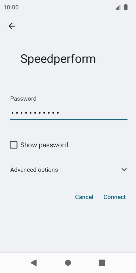 Key in the password for the Wi-Fi network and press Connect. Key in the password for the Wi-Fi network and press Connect.