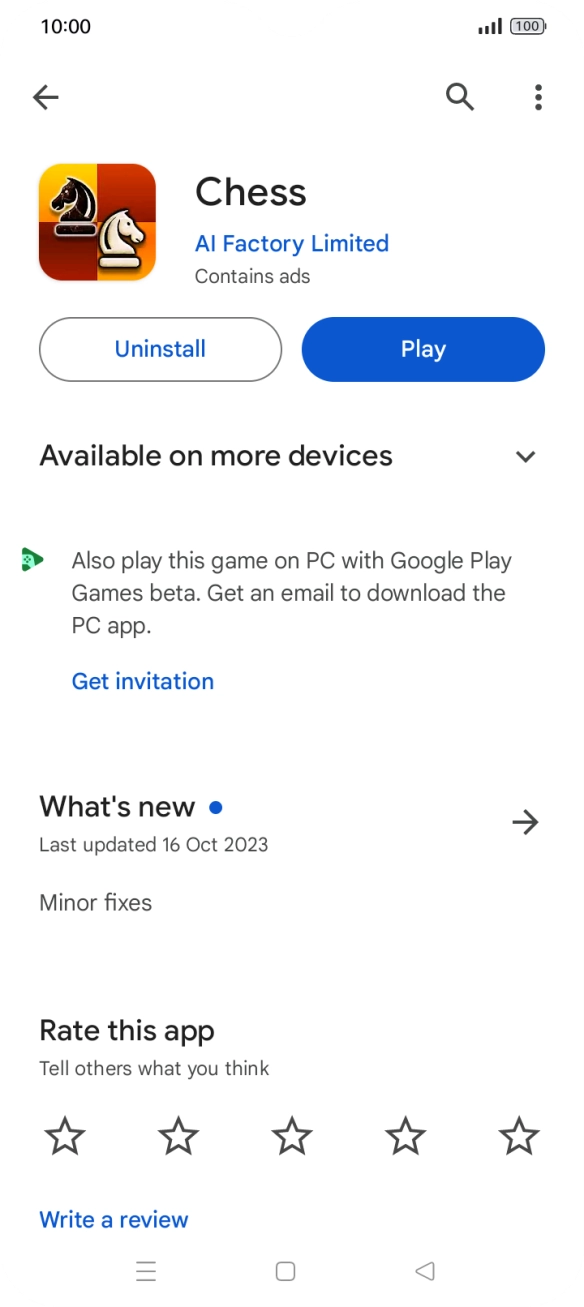 Press Uninstall.