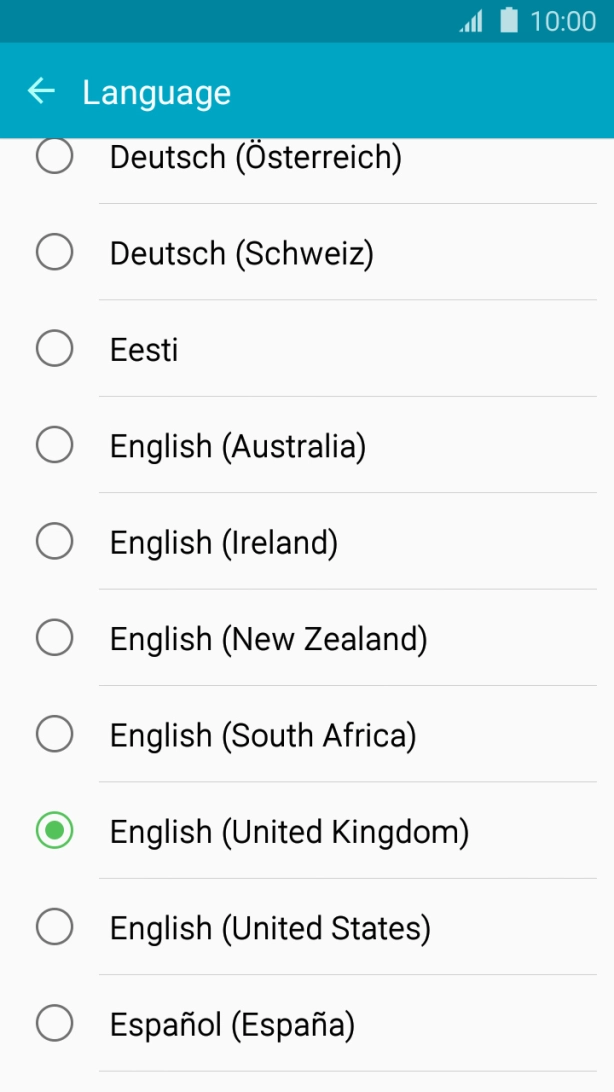 Press the required language.