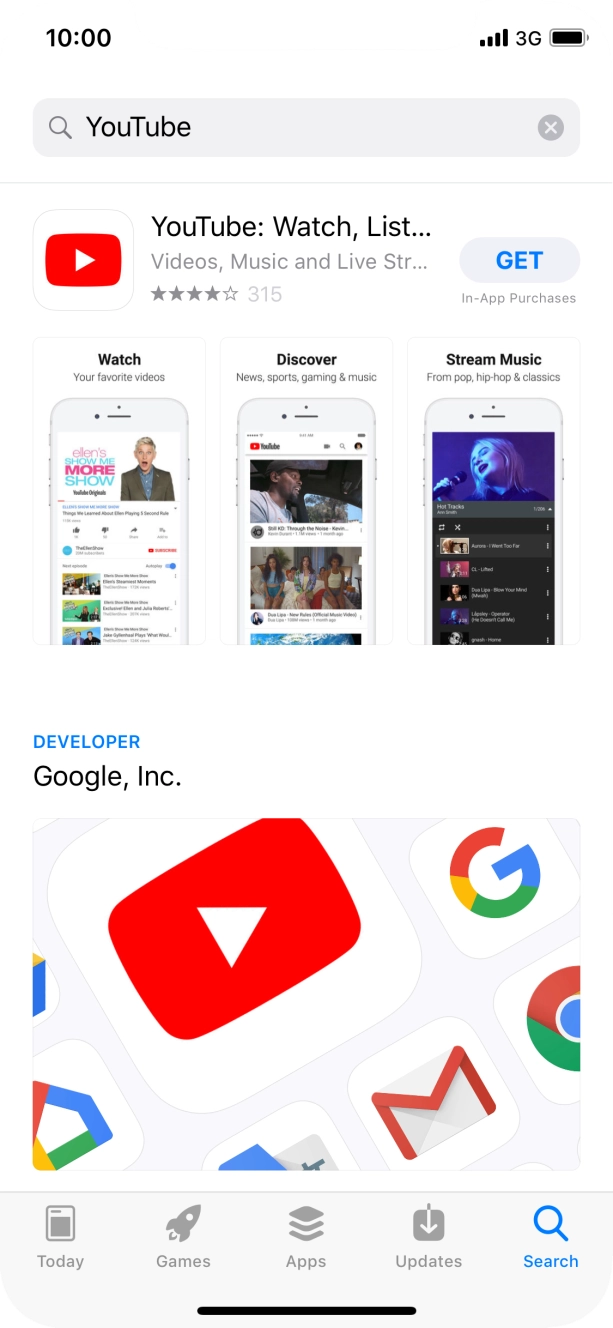 Press YouTube. Press YouTube.