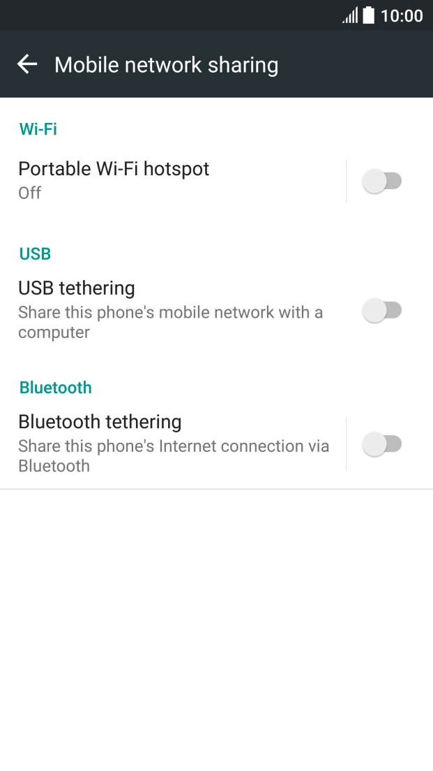 Press Portable Wi-Fi hotspot. Press Portable Wi-Fi hotspot.