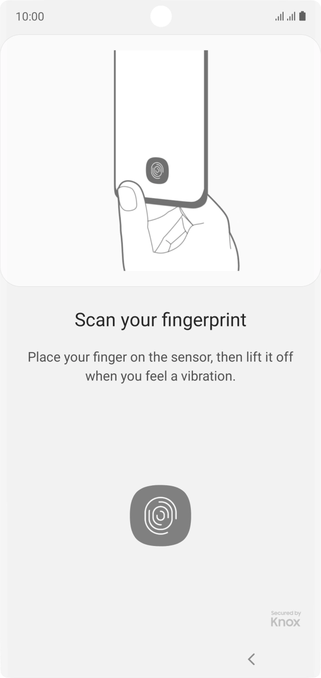 Follow the instructions on the screen to create the phone lock code using your fingerprint. Follow the instructions on the screen to create the phone lock code using your fingerprint.