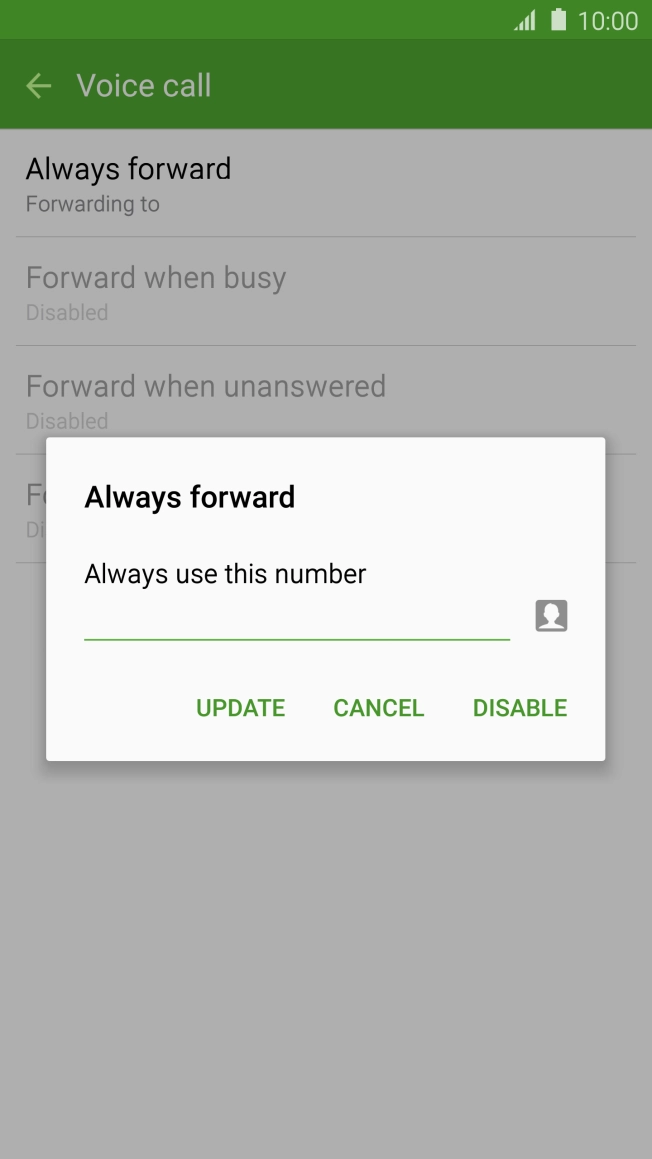 Press DISABLE.