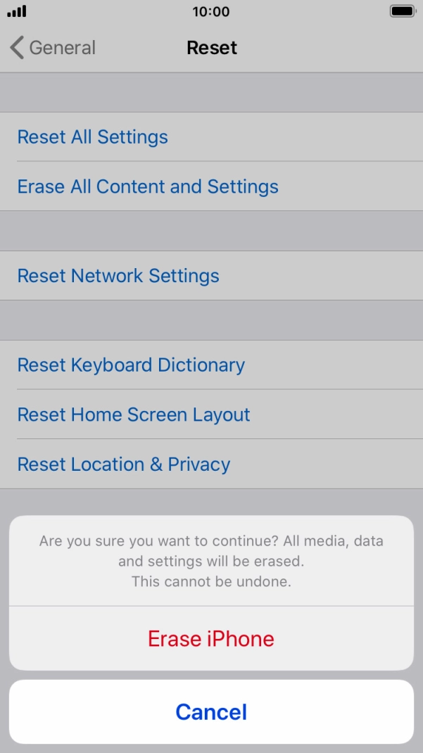 Press Erase iPhone. Press Erase iPhone.