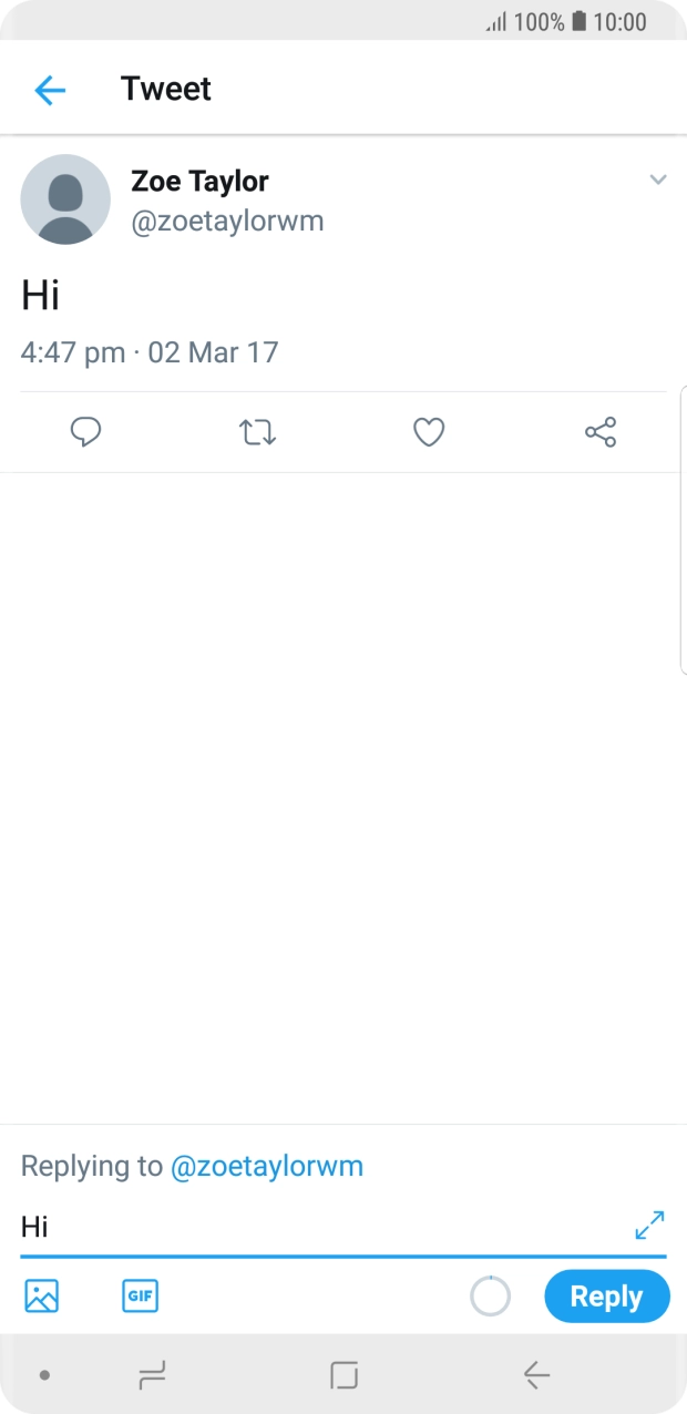 Write the required reply and press Reply. Write the required reply and press Reply.