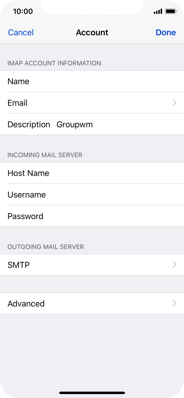 Press SMTP. Press SMTP.