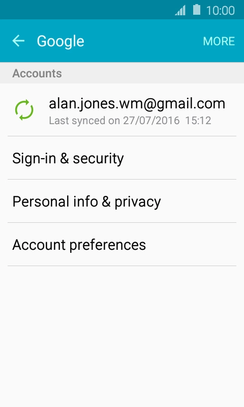 Press the required account.