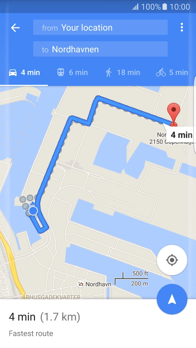 Press the start navigation icon.