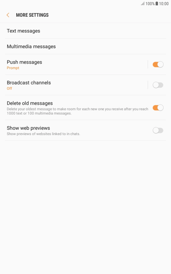 Press Text messages.