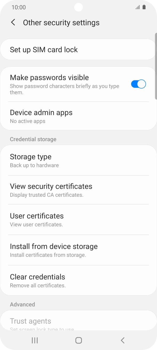 Press Set up SIM card lock. Press Set up SIM card lock.