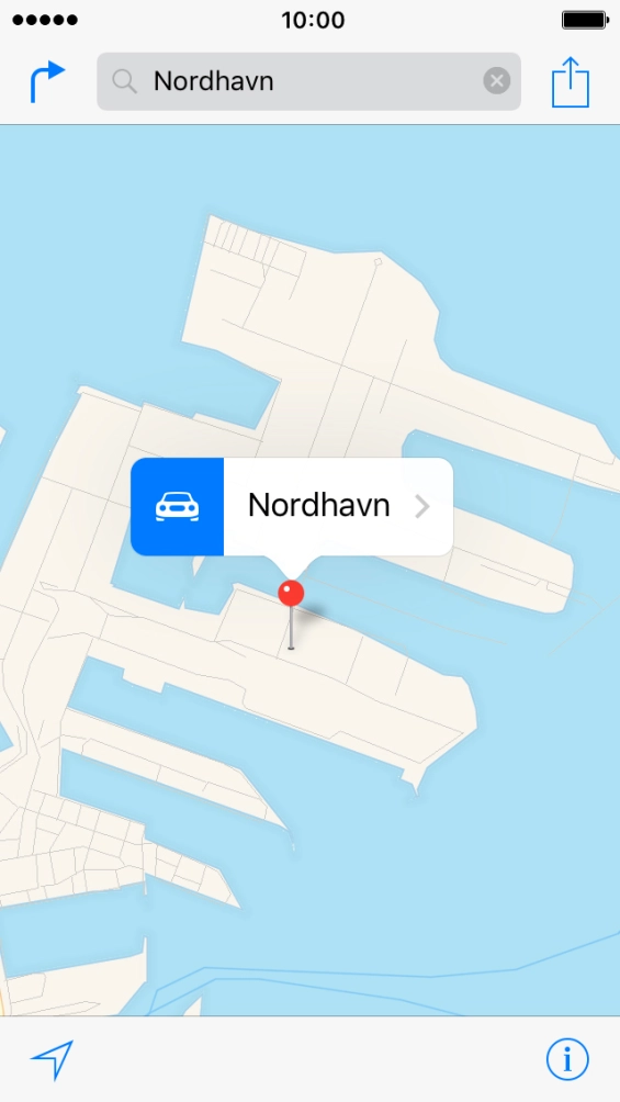 Press the navigation icon next to the required destination. Press the navigation icon next to the required destination.