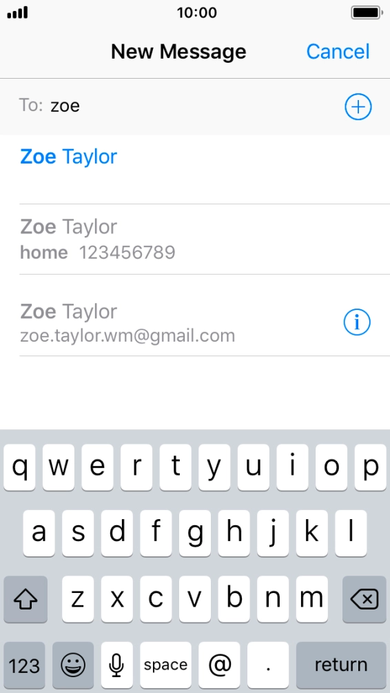 Press the required contact. Press the required contact.