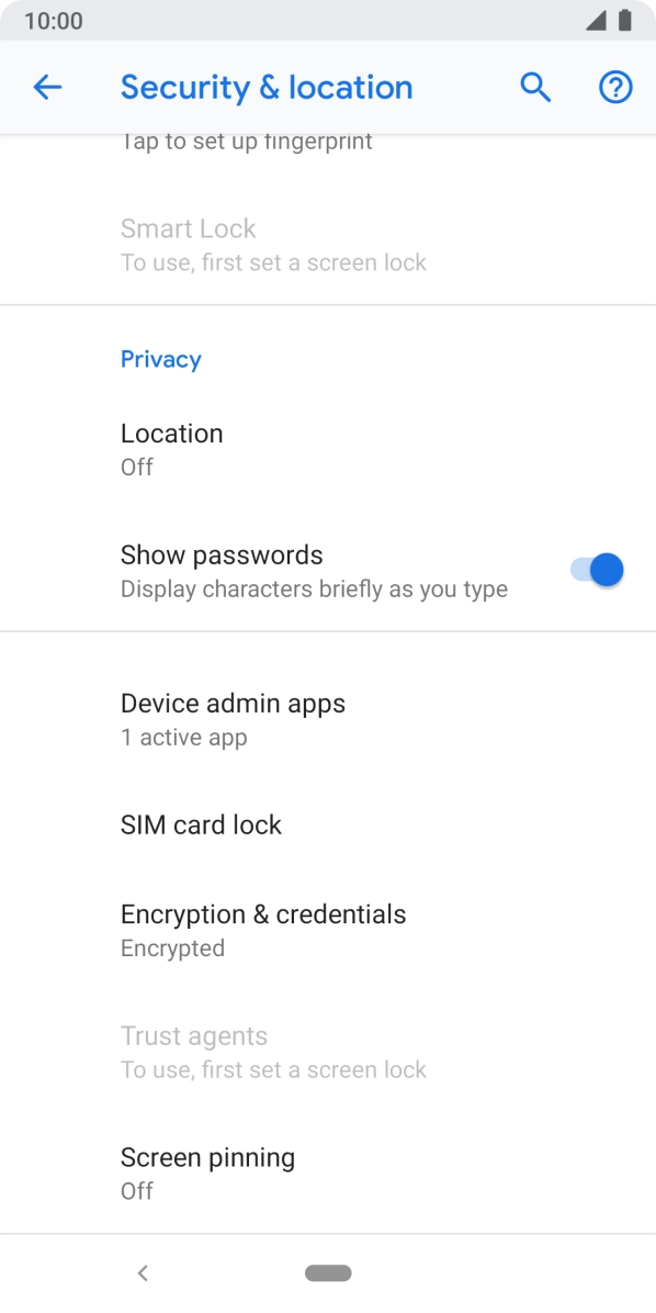 Press SIM card lock. Press SIM card lock.